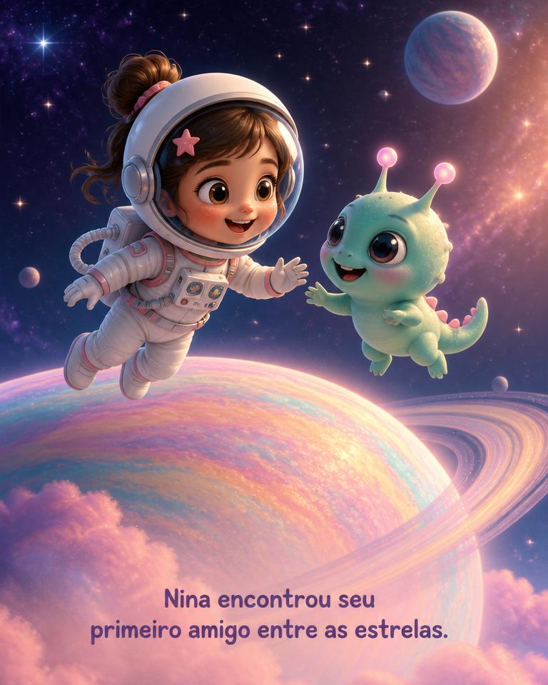 Exemplo de página ilustrada no estilo 3D estilizado