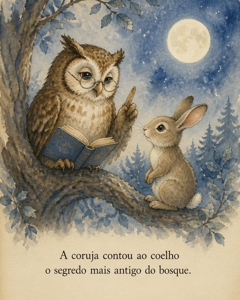 Exemplo de página ilustrada no estilo Aquarela clássica